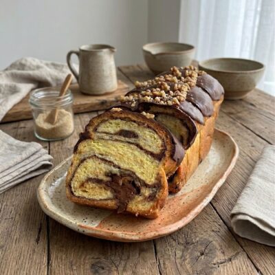 Cozonac cu ciocolata si nuca