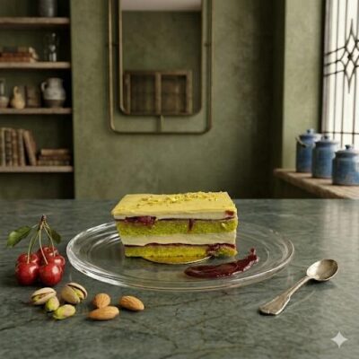 Prajitura cu fistic si visina